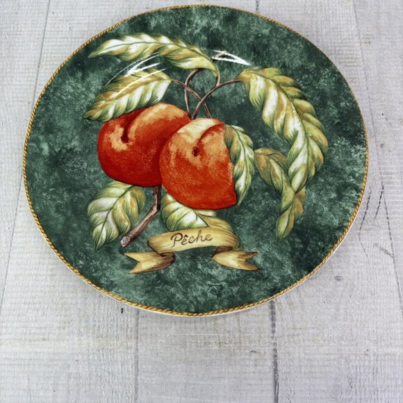 American Atelier LATTICE FRUIT 5031 Porcelain Round Salad Lunch Plates Set of 4 - Picture 8 of 16